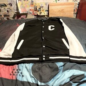 SHEIN Black and White Varsity Sweater